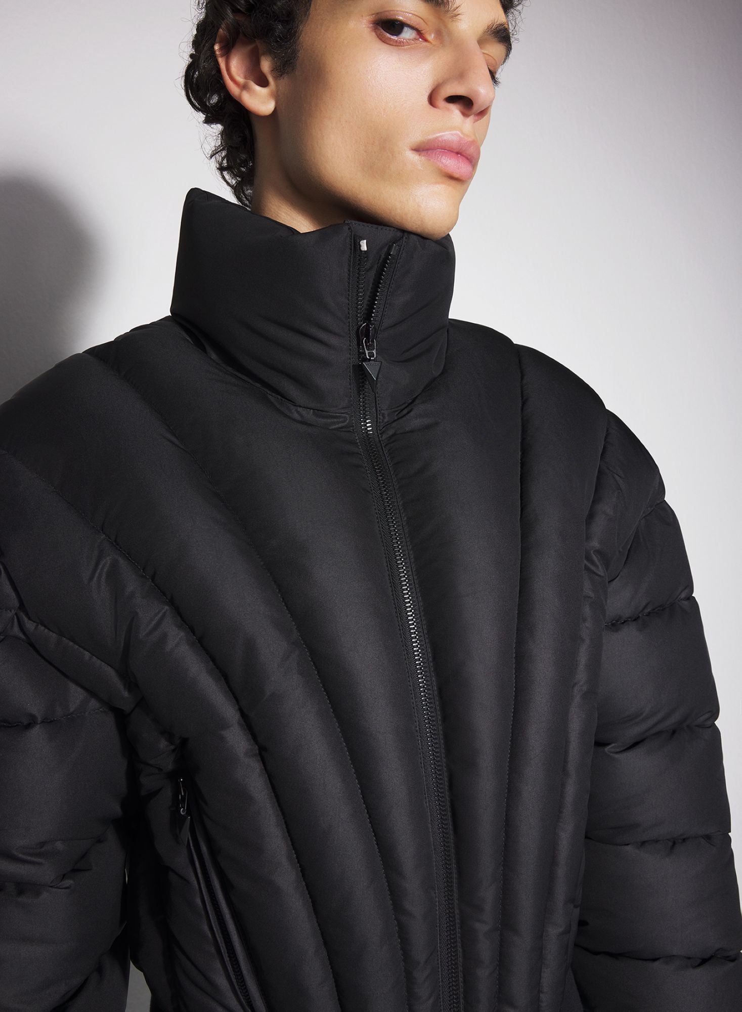 BLACK  PADDED BOMBER JACKET