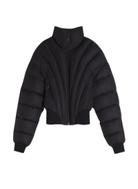 BLACK // black padded bomber jacket