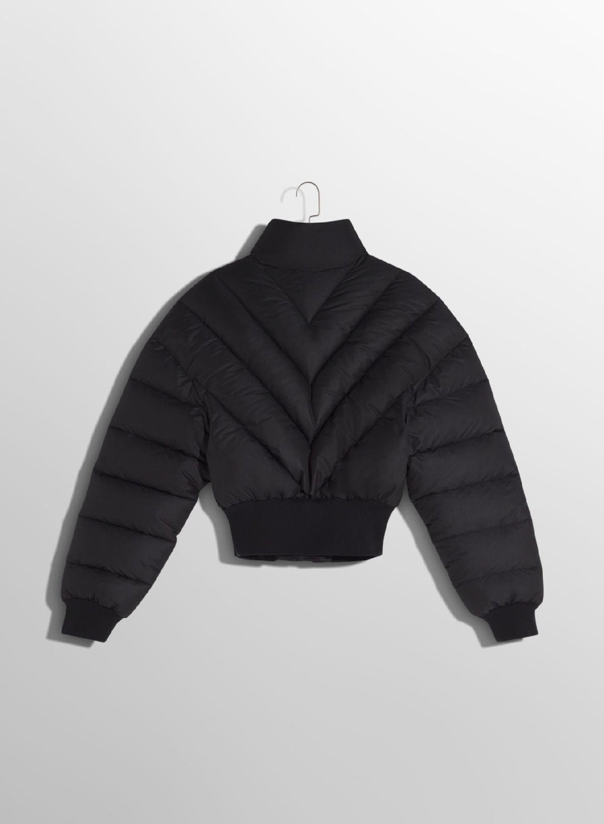 BLACK // black padded bomber jacket