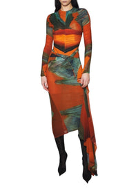 ARCHIVE PRINT ORANGE // Archive print mesh bodysuit
