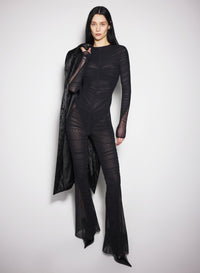 BLACK RUCHED BODYSUIT