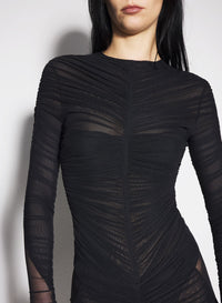BLACK RUCHED BODYSUIT