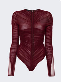 BLACK RUCHED BODYSUIT