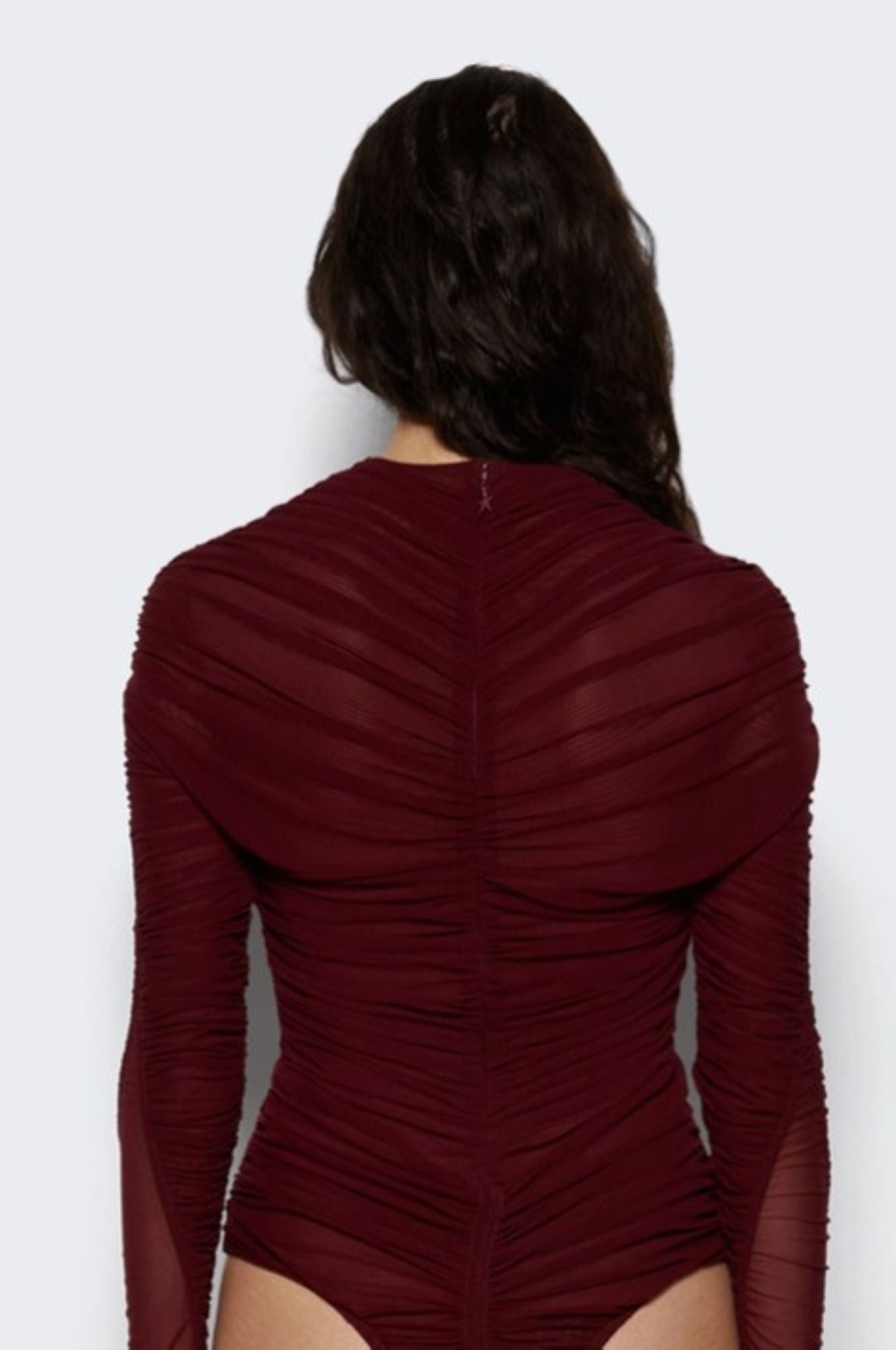 BLACK RUCHED BODYSUIT