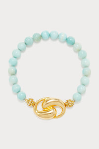 LIGHT BLUE ELIZABETH CANDIES KNOT collier avec fermoir plaqué or