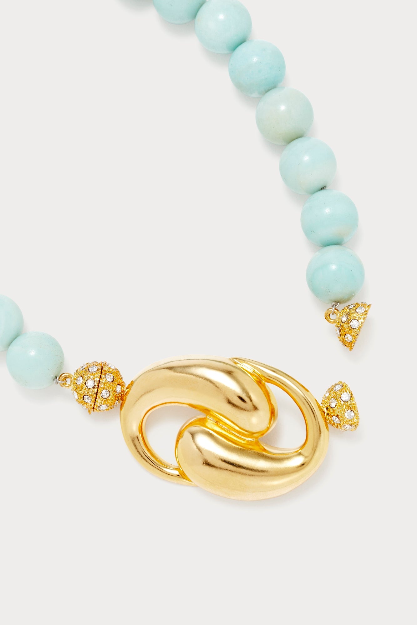 LIGHT BLUE ELIZABETH CANDIES KNOT collier avec fermoir plaqué or