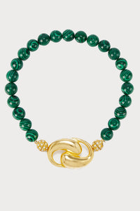 DARK GREEN ELIZABETH CANDIES KNOT collier avec fermoir plaqué or