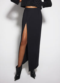 BLACK PIERCED PENCIL SKIRT