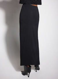 BLACK PIERCED PENCIL SKIRT