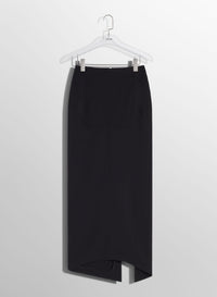 BLACK // black pierced pencil skirt