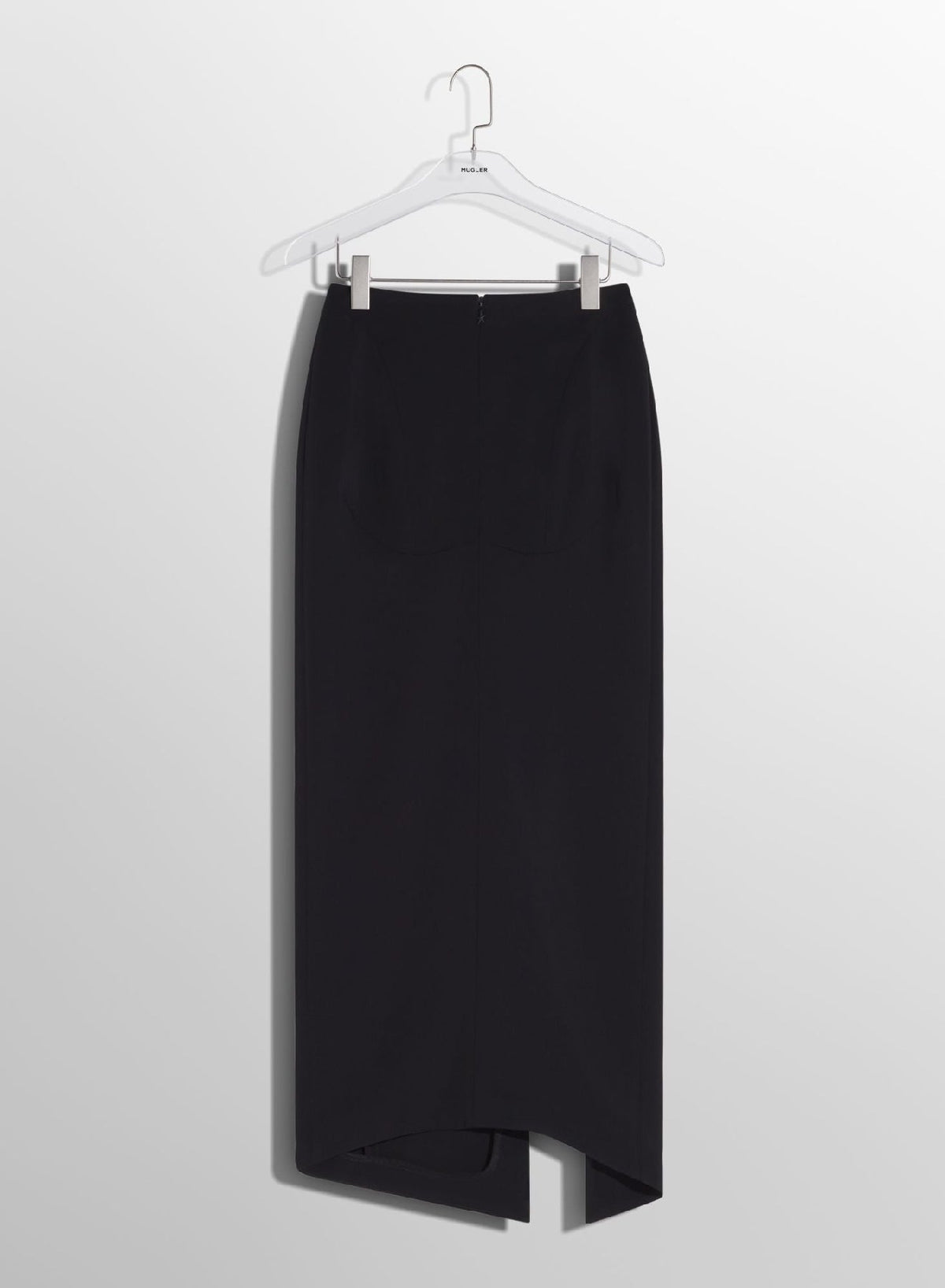 BLACK // black pierced pencil skirt