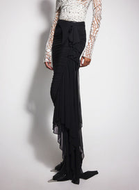 BLACK // black ruched skirt