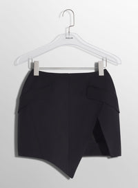 BLACK SLITTED MINI SKIRT