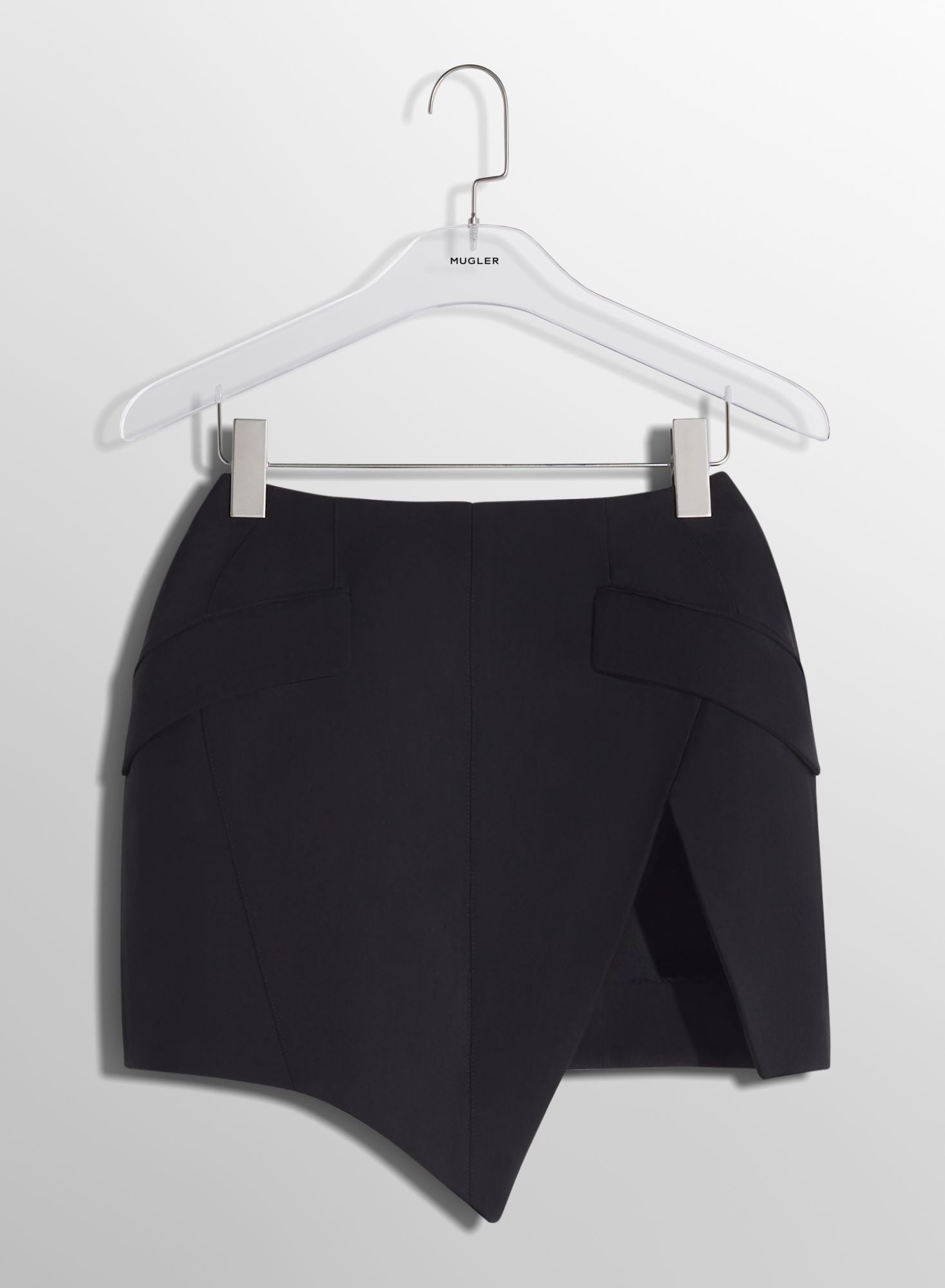 BLACK SLITTED MINI SKIRT