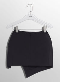 BLACK SLITTED MINI SKIRT