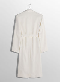 OFF-WHITE RIBBED BELTED COAT