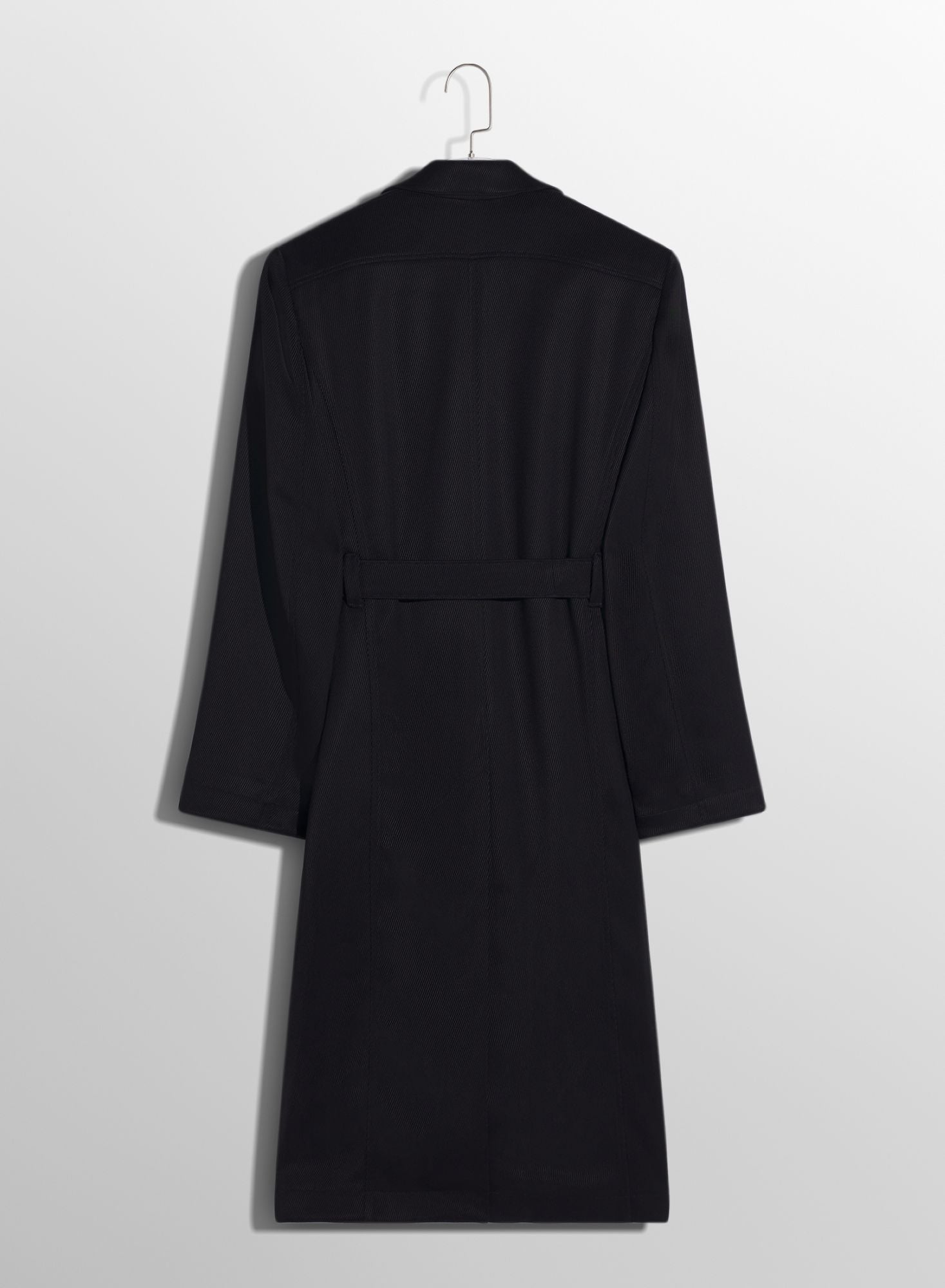 OFF-WHITE RIBBED BELTED COAT
