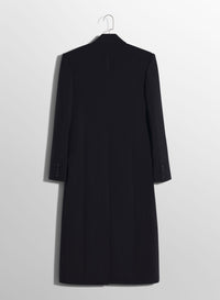 BLACK SINGLE-BREASTED WOOL COAT
