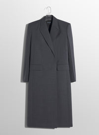 Manteau en laine à simple boutonnage - Gris