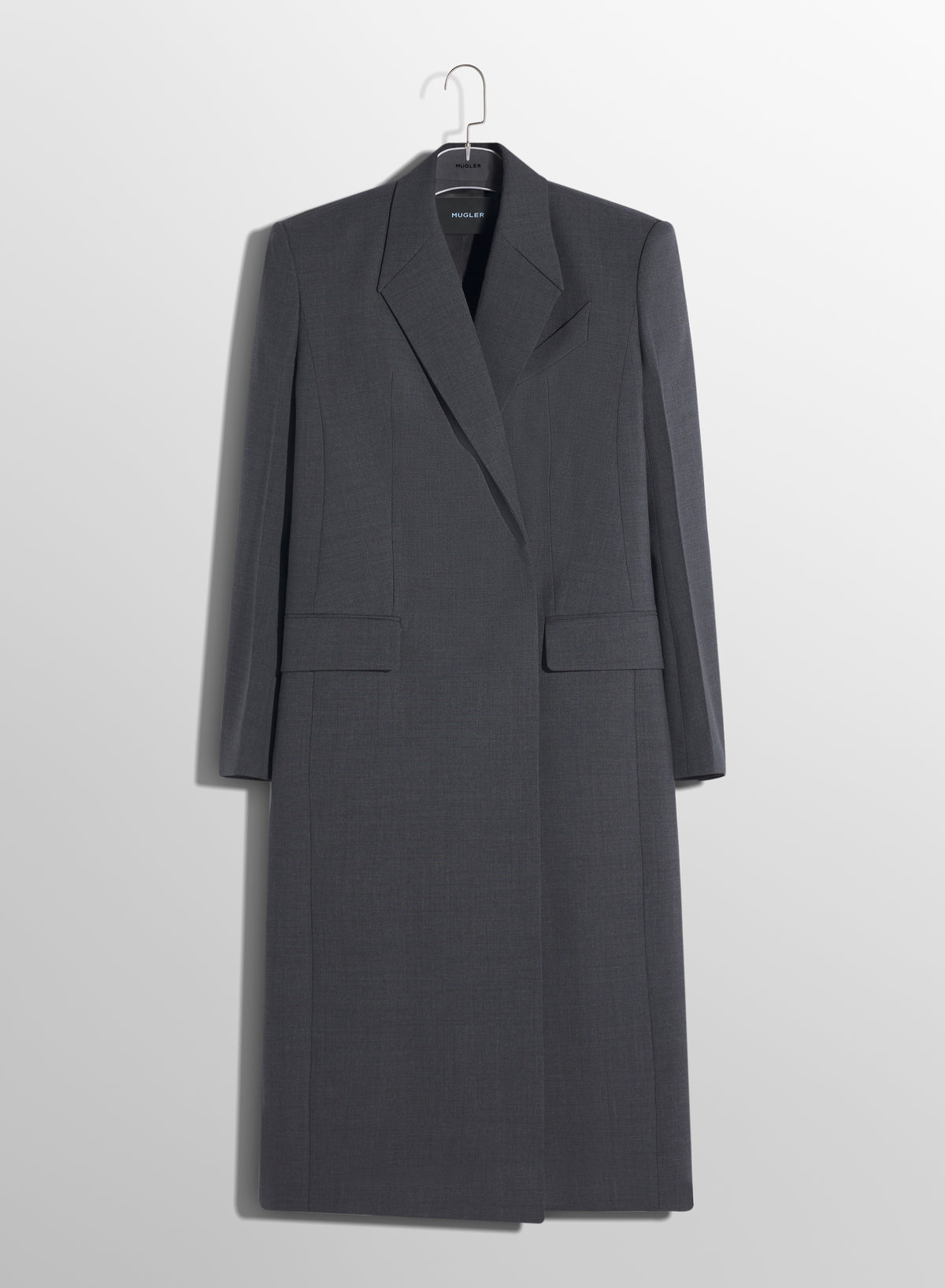 Manteau en laine à simple boutonnage - Gris