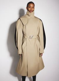 BEIGE BELTED TRENCHCOAT