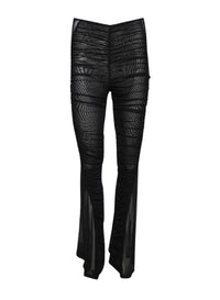 BLACK // black ruched flared pants