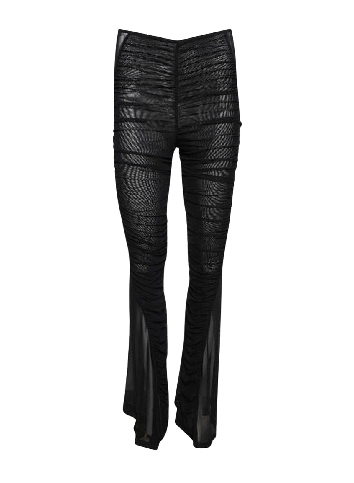 BLACK // black ruched flared pants