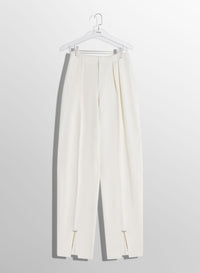OFF-WHITE PIERCED LOOSE TAILORED TROUSERS