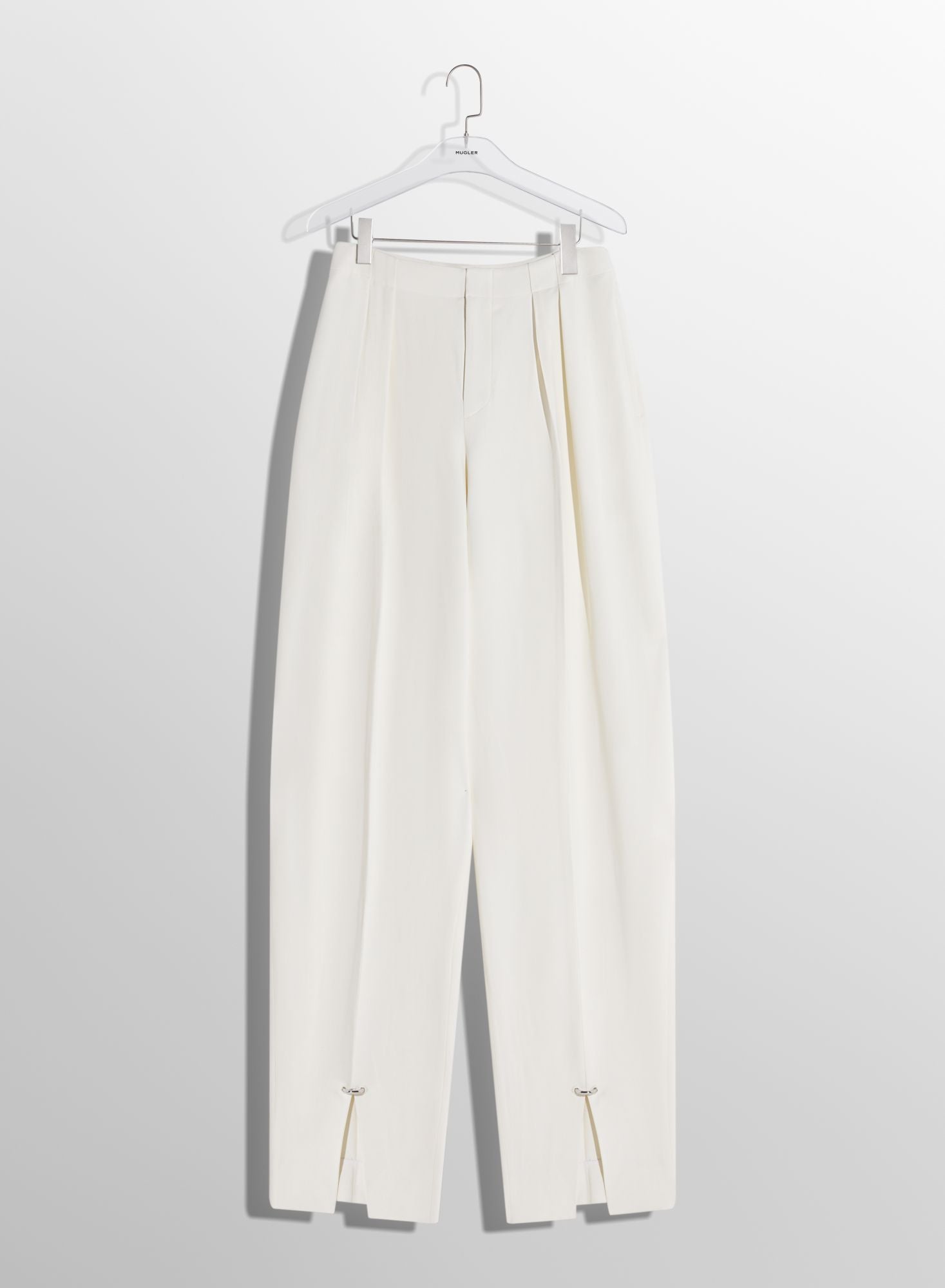 OFF-WHITE PIERCED LOOSE TAILORED TROUSERS
