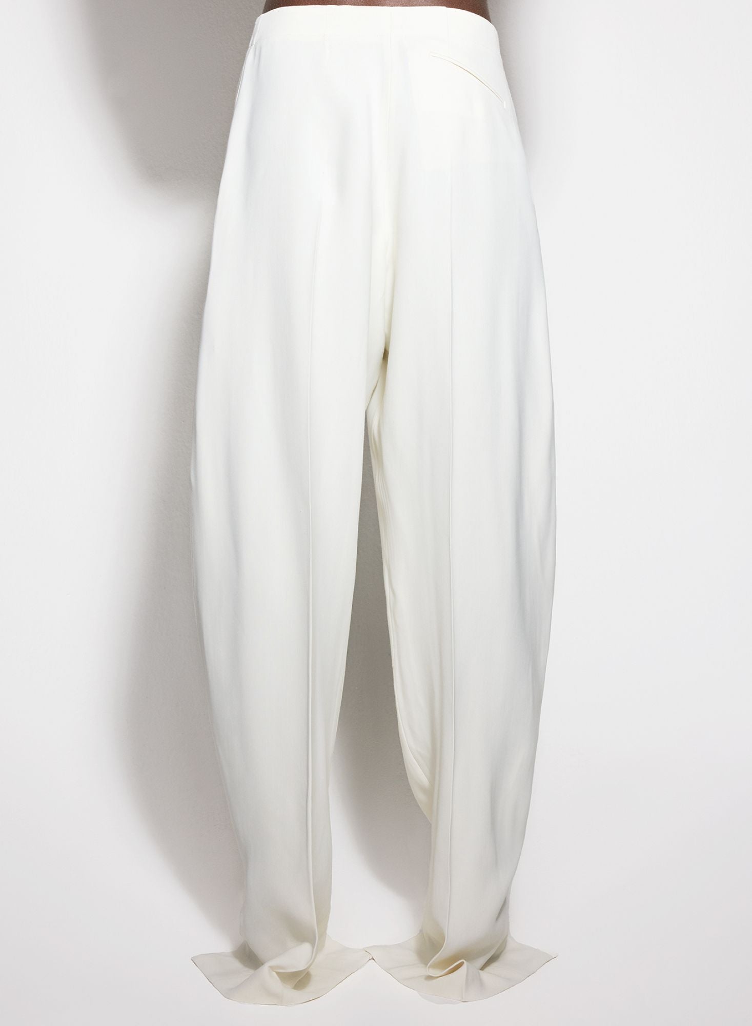 OFF-WHITE PIERCED LOOSE TAILORED TROUSERS