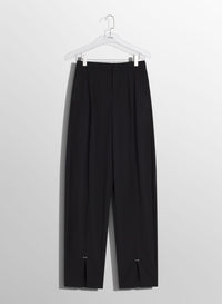 OFF-WHITE PIERCED LOOSE TAILORED TROUSERS