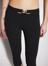 BLACK // black capri M pants