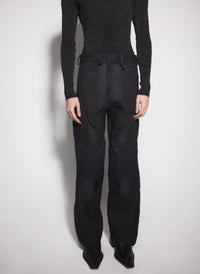BLACK TECHNICAL FABRIC CARGO PANTS