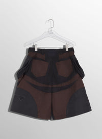 BLACK TECHNICAL FABRIC CARGO SHORTS