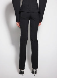 BLACK ZIPPED SCUBA PANTS