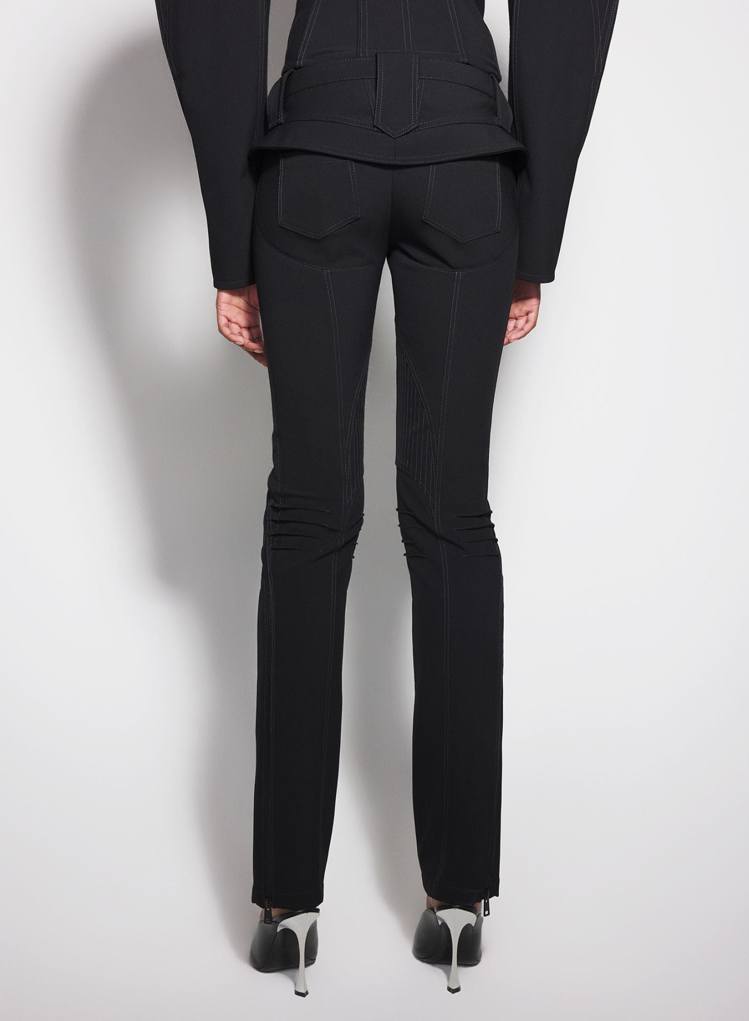 BLACK ZIPPED SCUBA PANTS