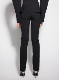 BLACK // black zipped scuba pants