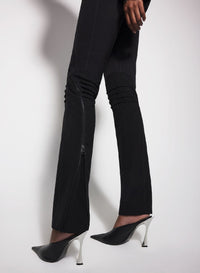 BLACK // black zipped scuba pants