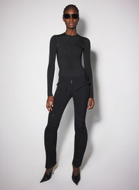 BLACK ZIPPED SCUBA PANTS
