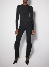 BLACK // black zipped scuba pants