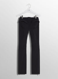 BLACK // black zipped scuba pants