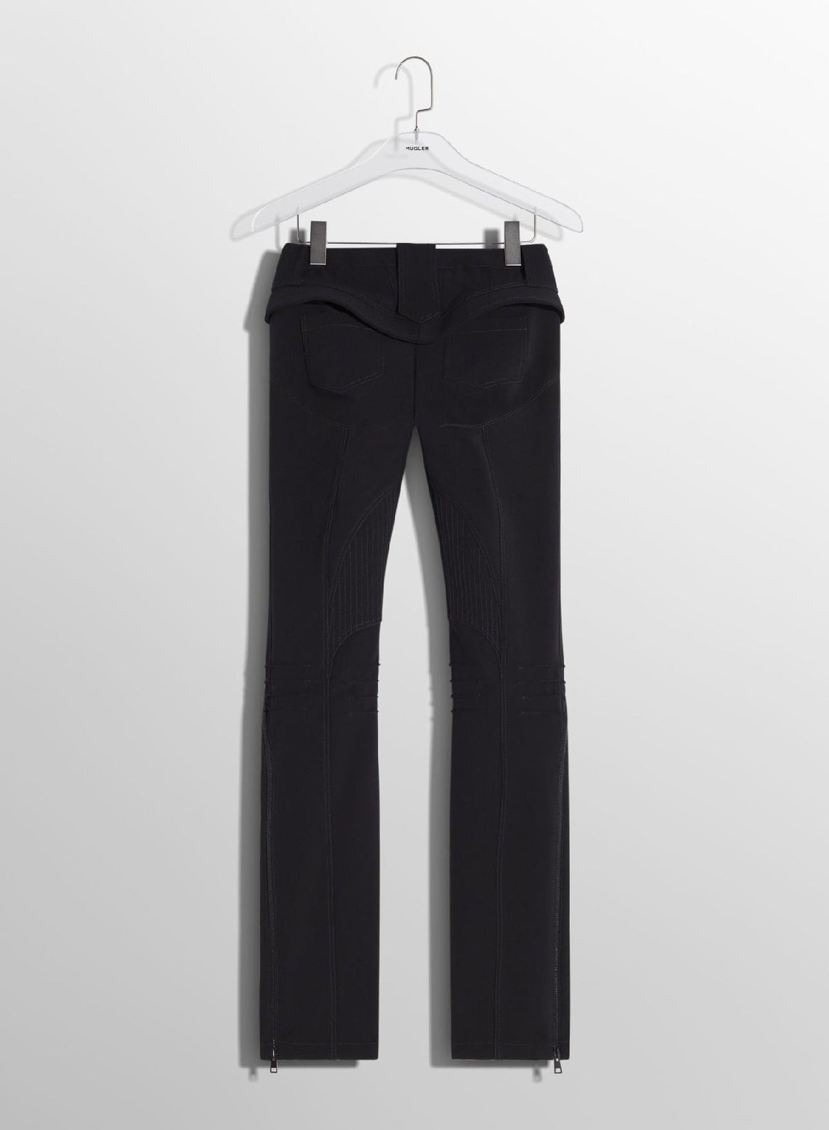 BLACK // black zipped scuba pants