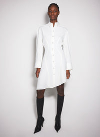BLACK BACKLESS SHIRT DRESS