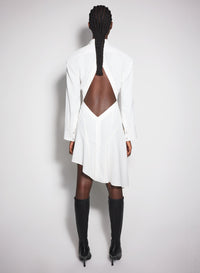BLACK BACKLESS SHIRT DRESS