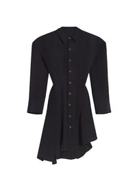 BLACK // black backless shirt dress