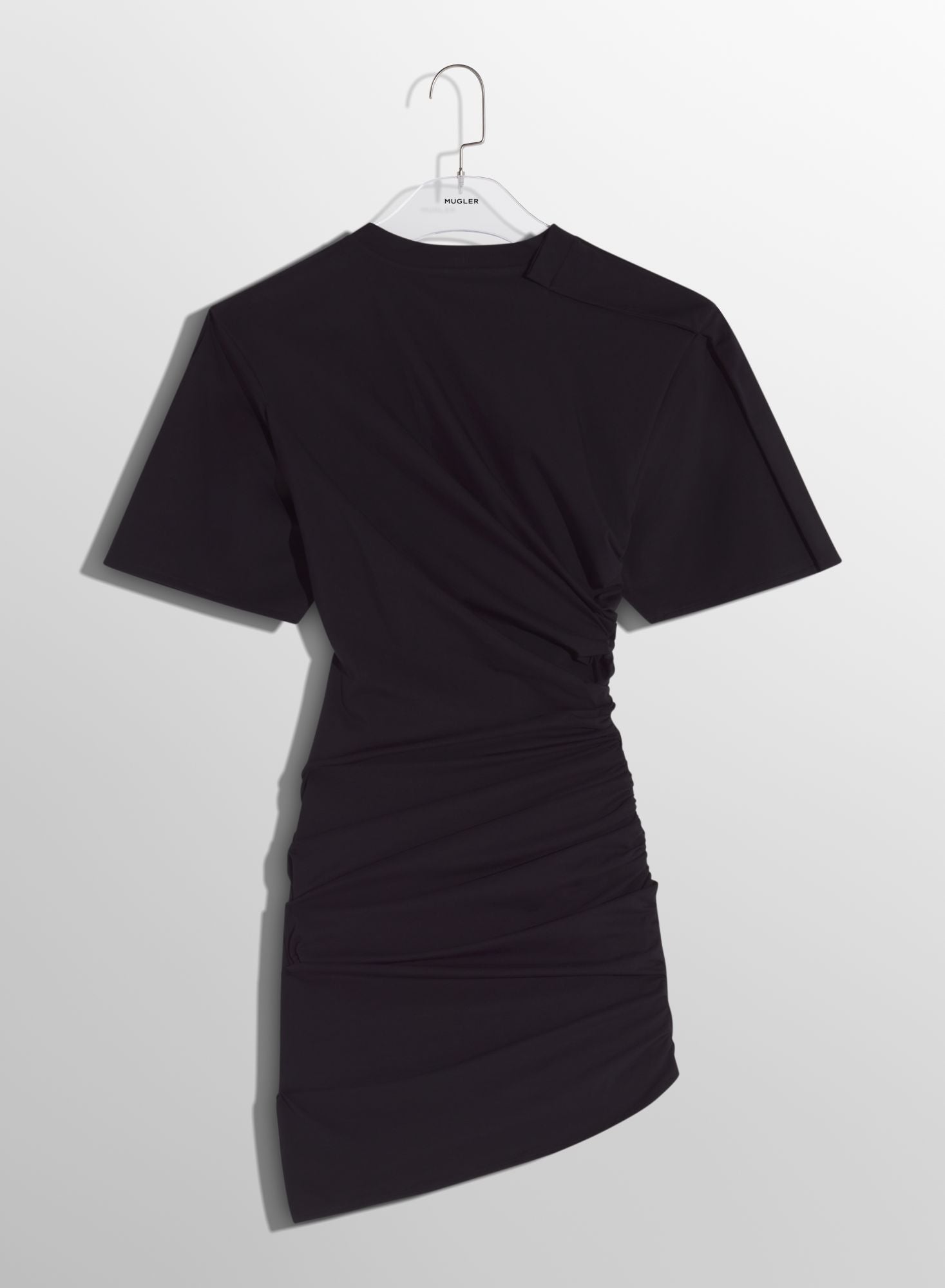 OFF-WHITE DRAPED PIERCED DAY DRESS