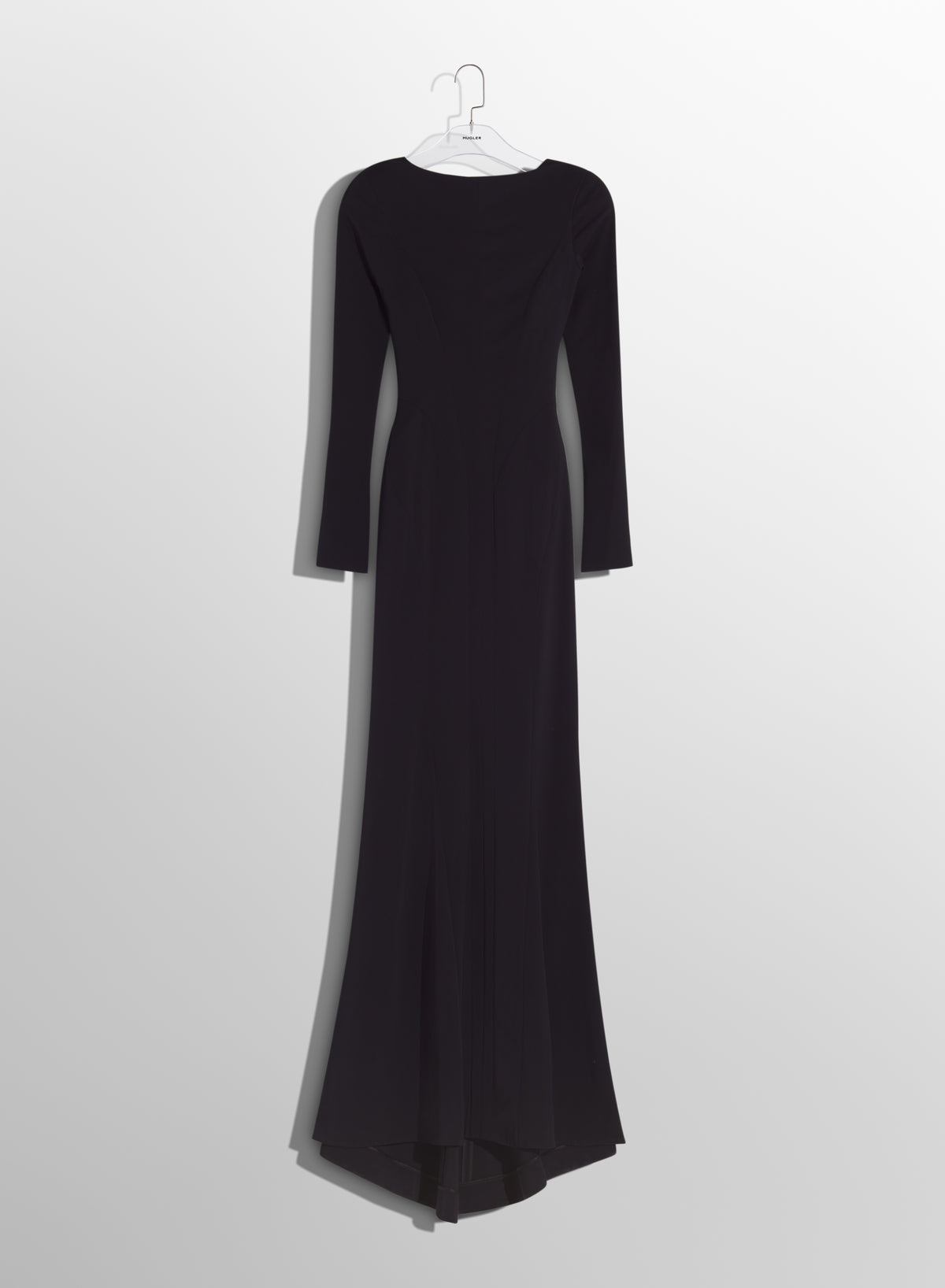 Robe longue en crêpe à dos nu et boucles - Black