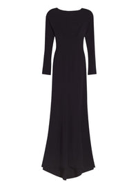 Robe longue en crêpe à dos nu et boucles - Black