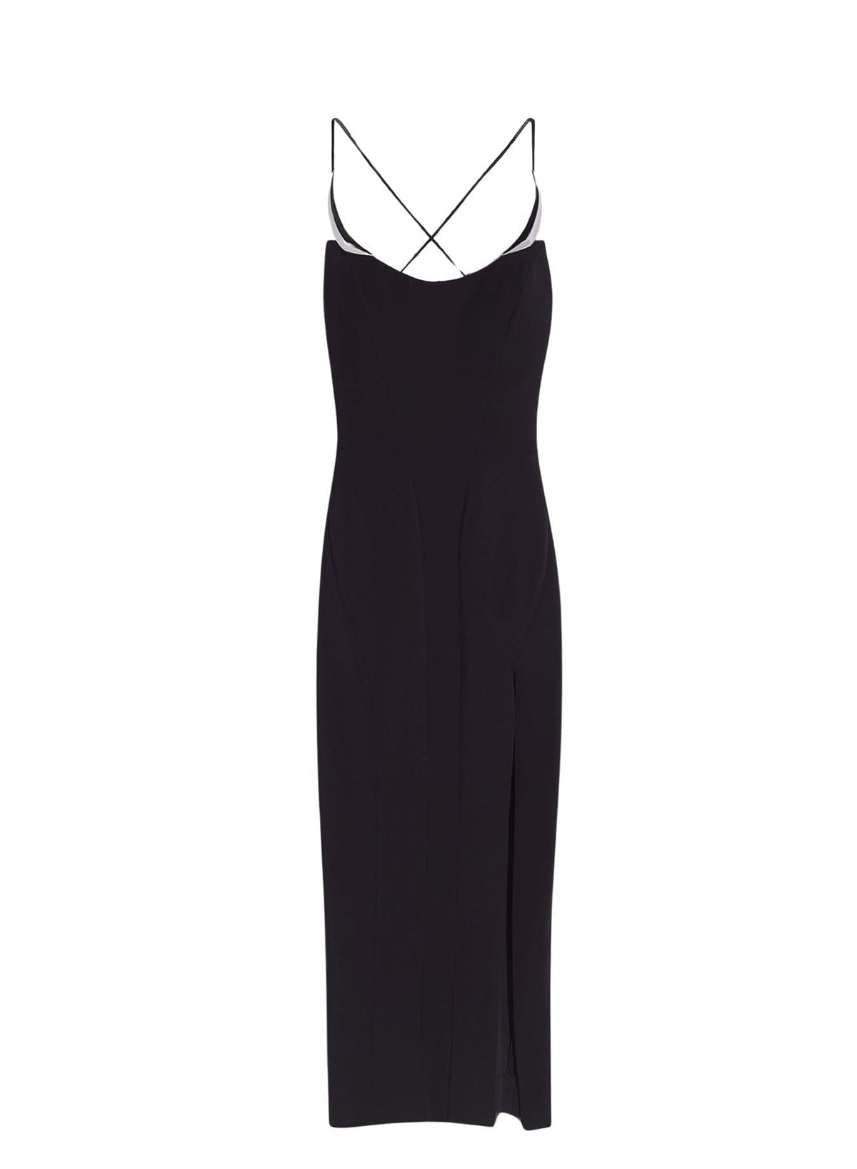 BLACK // black cocktail dress with metallic details