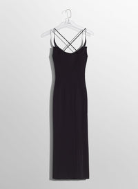 BLACK COCKTAIL DRESS WITH METALLIC DETAILS